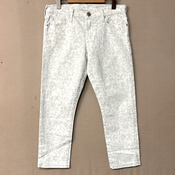 True Religion Women's Liv White Leopard Print Relaxed
Skinny Stretch Jean. Sz 27 - Picture 3 of 15
